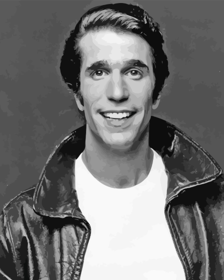 Black And White Henry Winkler Diamond Painting