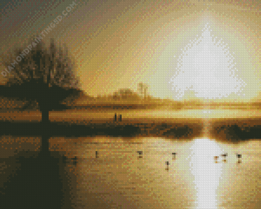 Bushy Park At Sunset Diamond Painting