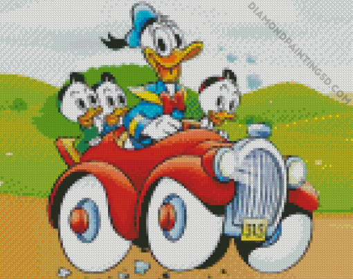 Cartoon Donald Duck And Nephews Diamond Painting