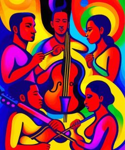 Colorful Cubism Musicians Diamond Painting