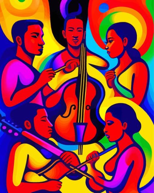 Colorful Cubism Musicians Diamond Painting