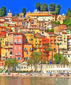 Colorful Nice Buildings France Diamond Painting