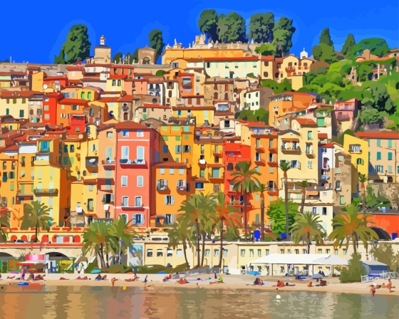 Colorful Nice Buildings France Diamond Painting