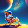 Cool Astronaut Chilling Diamond Painting