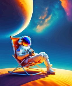 Cool Astronaut Chilling Diamond Painting