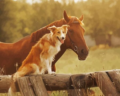 Dog And Horse Diamond Painting