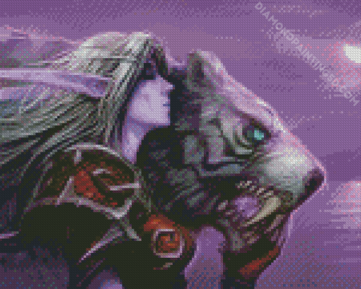 Elf With Tiger World Of Warcraft Diamond Painting