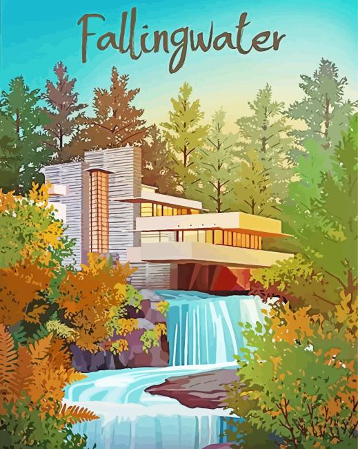 Fallingwater Poster Diamond Painting