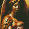 Golden Guardian Angel Diamond Painting