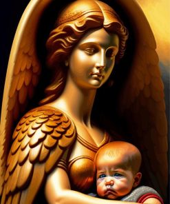 Golden Guardian Angel Diamond Painting