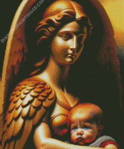 Golden Guardian Angel Diamond Painting