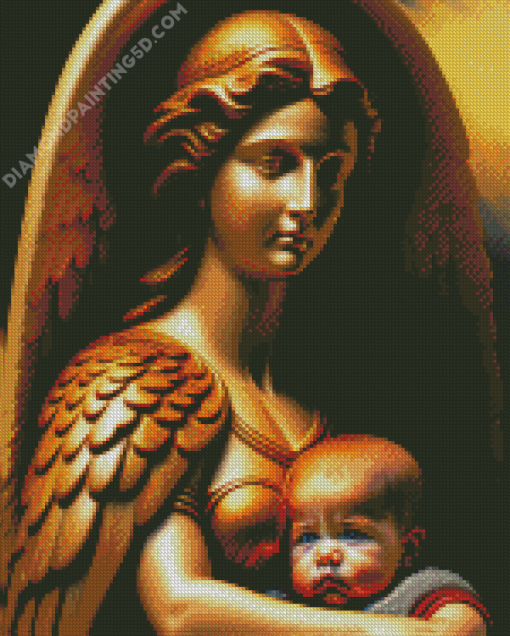 Golden Guardian Angel Diamond Painting