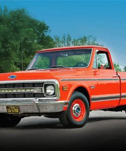 Orange Camionnette Chevrolet Diamond Painting