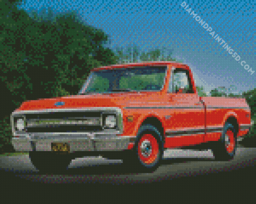 Orange Camionnette Chevrolet Diamond Painting