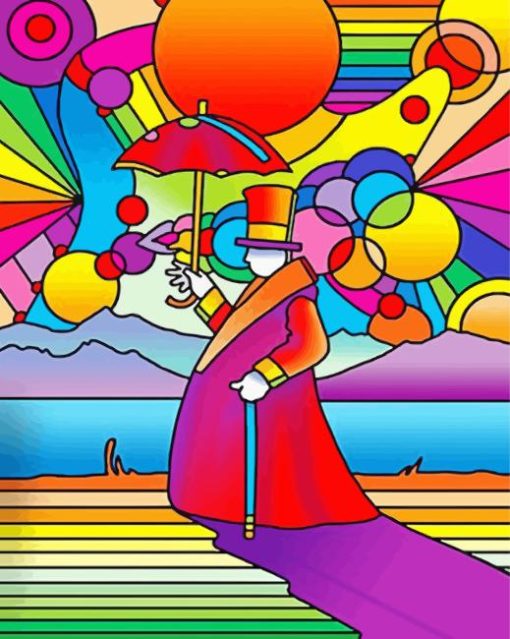 Psychedelic Umbrella Man Diamond Painting