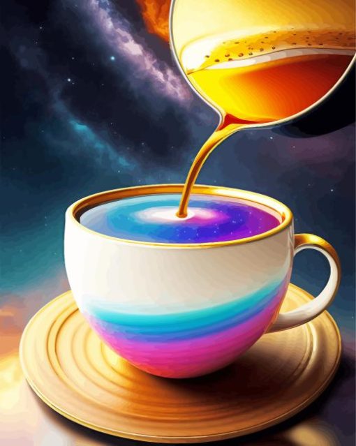 Purple Galaxy Coffee Diamond Painting