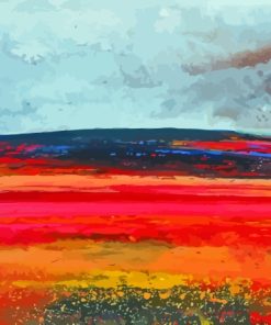 Red Field Landscape Kurt Jackson Diamond Painting