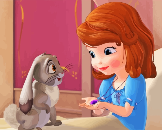 Sofia The First With Rabbit Diamond Painting