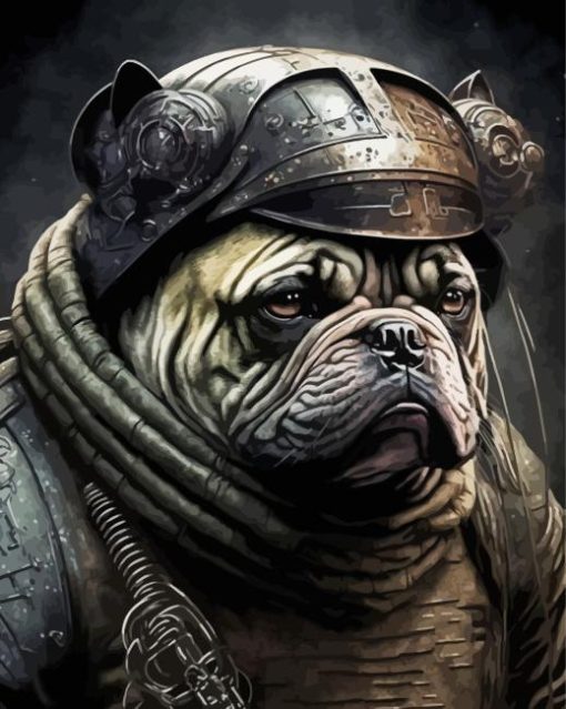 Soldier Bulldog Diamond Painting