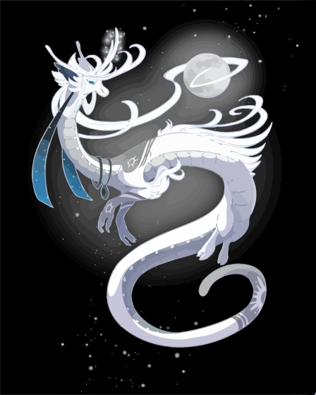 White Dragon And Moon Diamond Painting