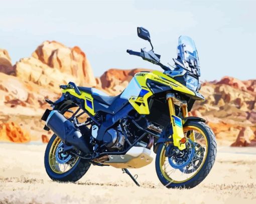 Yellow Suzuki DL650 V Strom Diamond Painting