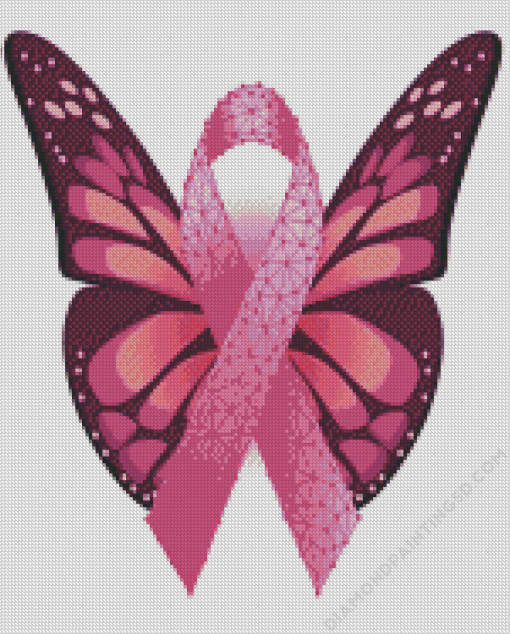 Butterfly Awareness Ribbon Diamond Painting