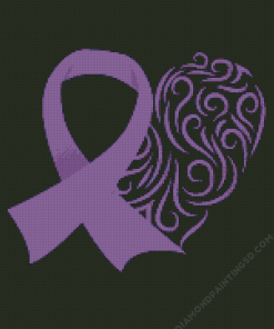 Purple Awareness Ribbon Diamond Painting