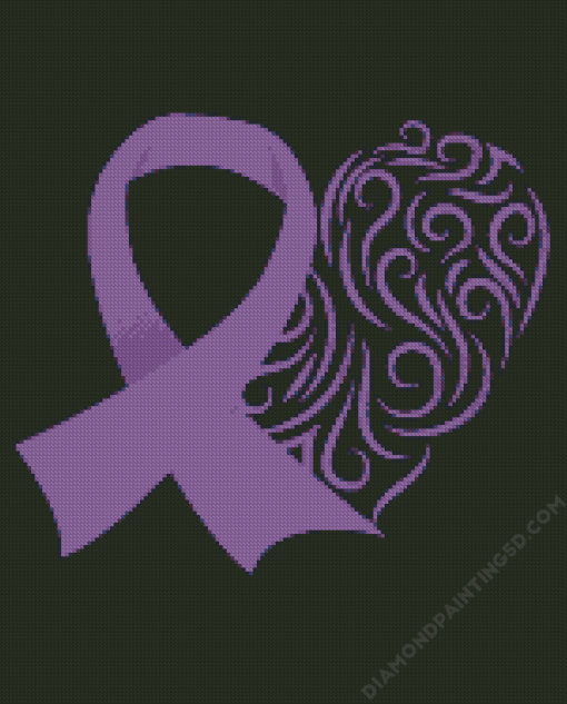 Purple Awareness Ribbon Diamond Painting