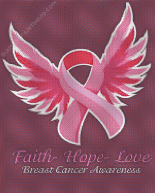 Pink Awareness Ribbon Diamond Painting