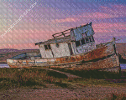 Abandoned Boat Diamond Painting