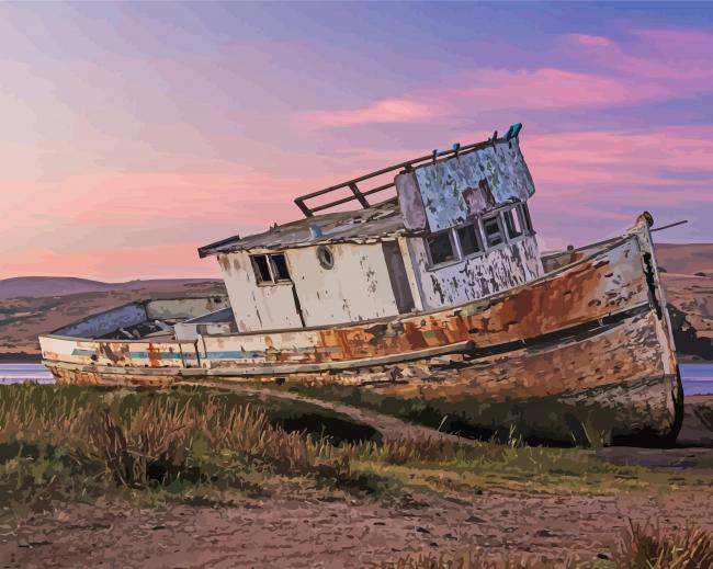 Abandoned Boat Diamond Painting