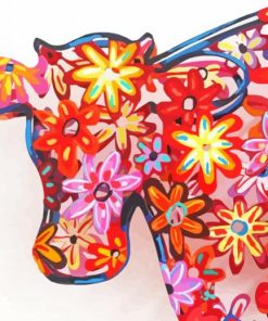 Abstract Floral Cow Diamond Painting