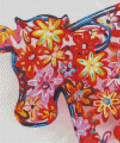 Abstract Floral Cow Diamond Painting