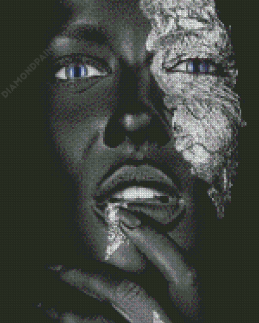 African Silver And Black Girl Diamond Painting