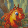 Baby Dragon And Acorn Diamond Painting