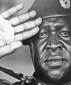 Black And White Idi Amin Diamond Painting