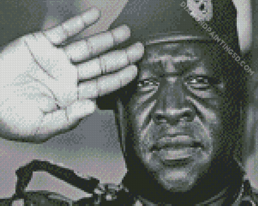 Black And White Idi Amin Diamond Painting