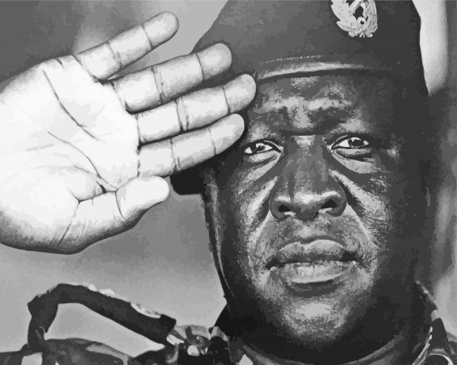 Black And White Idi Amin Diamond Painting