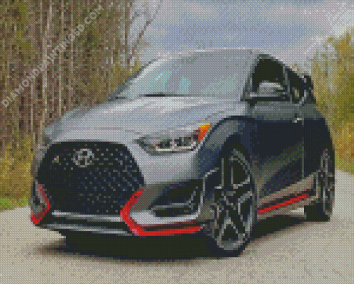 Black Hyundai Veloster Diamond Painting