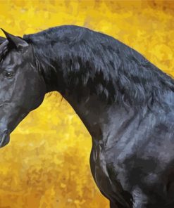 Black Lusitano Horse Diamond Painting