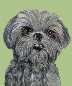 Black Shih Tzu Dog Diamond Painting