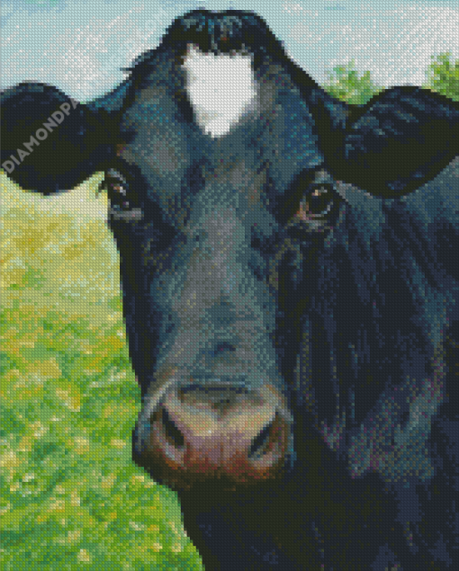 Black Cow Diamond Painting