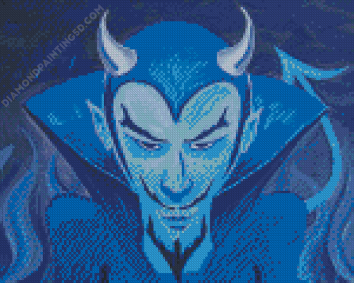 Blue Devil Face Art Diamond Painting