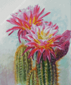 Cactus And Flowers Art Diamond Painting