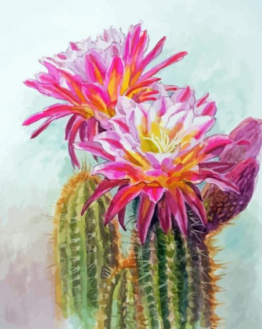 Cactus And Flowers Art Diamond Painting