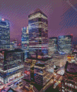 Canary Wharf at Night Diamond Painting