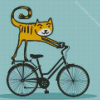 Cat Riding A Bike Diamond Painting