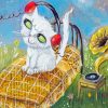 Cat With Headphones Diamond Painting