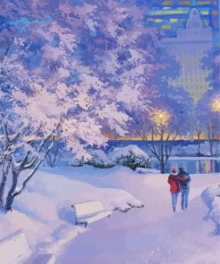 Central Park New York In Winter Diamond Painting