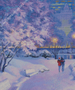 Central Park New York In Winter Diamond Painting